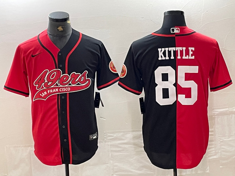 Men's San Francisco 49ers George Kittle #85 Red/Black Jersey Joint Edition